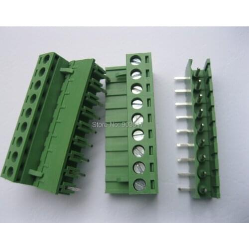 Angle 9 way/pin 5.08mm Screw Terminal Block Connector Pluggable Type Green 50 Pcs Per Lot HOT Sale