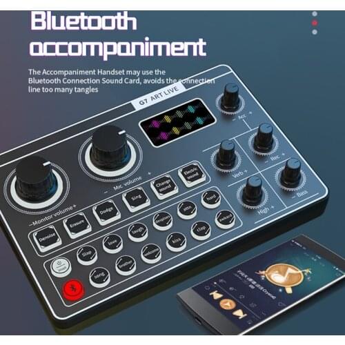 USB Headset Microphone Mixer Webcast Sound Card -G7 External Sound Card For Phone PC Computer