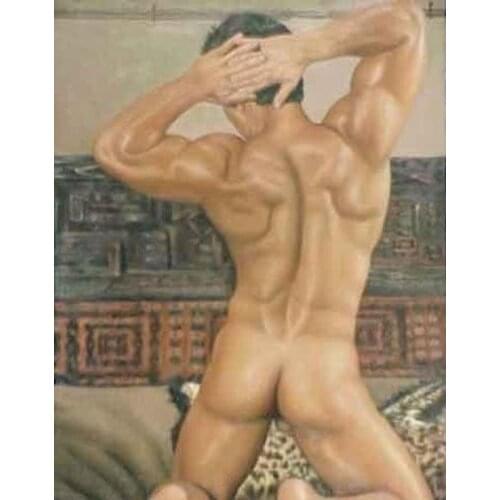 HIGH QUALITY PORTRAIT OIL PAINTING ON CANVAS NUDE MALE