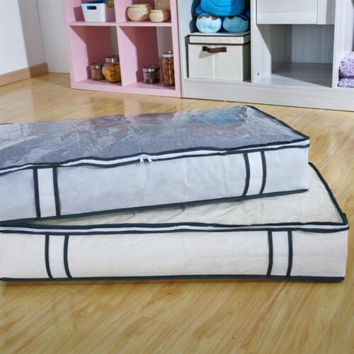 Under Bed Storage Drawer Organizer Non-woven PVC Storage Box for Clothing/Blankets/Shoes