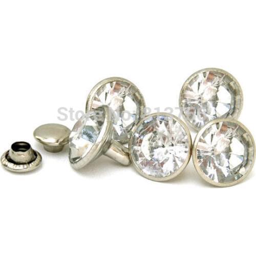 8mm clear Glass Round Rhinstone Crystal Rivet Studs