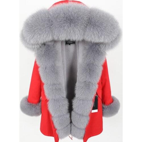 7XL Winter Woman Black Medium Jackets Outwear Thick Parkas Natural Real Fox Fur Coat Womens Jacket Womens Fur Coat