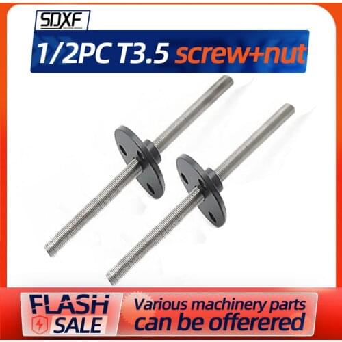 1/2PC T3.5*0.609 T3.5*2.4 T5T6 miniature screw stainless steel trapezoidal thread screw with nylon nut