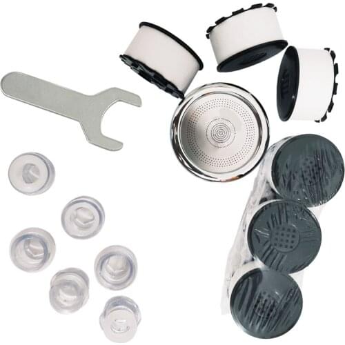 1Set Wash Basin Faucet Filter Tap Water Filter Splash Proof with 6 Filter elements and 6 Threaded Fitting