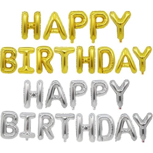 1 Set Aluminium Foil HAPPY BIRTHDAY Letter Balloons Kids Birthday Party Celebration Foil Balloon Baby Shower Party Decor