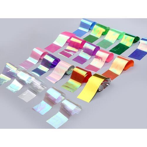 20pcs 4X20cm DIY Sabiki Fish Skin Rig Rod Making Material Flasher Film Sticker Mix Color