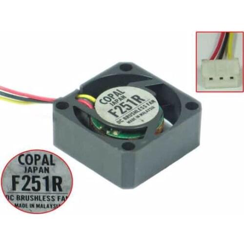 COPAL F251R DC 12V 25x25x10mm 3-wire Server Square Fan