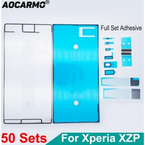 50Sets/Lot For Sony Xperia XZ Premium XZP Ear Speaker Loudspeaker Headset Hole Jack Adhesive LCD Back Battery Sticker Full Set