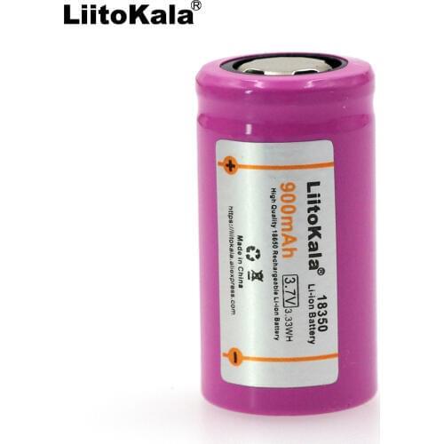 6 pcs. Liitokala icr18350 lithium battery 900 mAh rechargeable battery 3.7 V power cylindrical for electron tubes