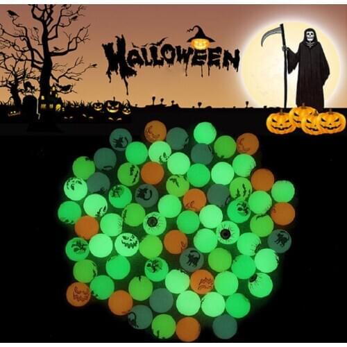72Pcs Halloween Theme Glow in The Dark Bouncing Balls Halloween Bouncy Party Favor Supplies Trick or Treating Goodie Toys