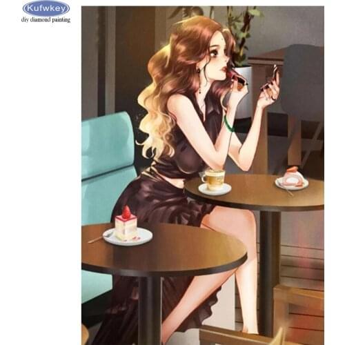 Yaobo Diamond Painting Cartoon Fashion Lady 5D Diamond Embroidery Cross Stitch Painting With Diamonds Mosaic Home Decoration