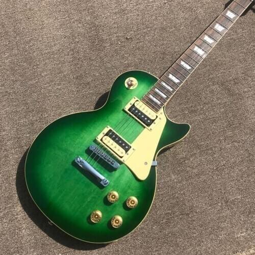 Free Delivery one piece Neck one piece body electric guitar in sunburst ,Upgrade Tune-o-Matic bridge guitar