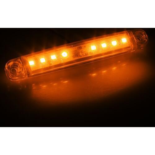 2pcs Yellow 8 LED Lorries Trailer Truck 12 V LED Lights Side Marker Light Waterproof LED Light Tail indicator Parking Lights