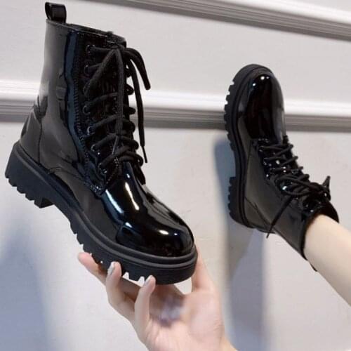 Shoes Women New All-match Martin Boots Woman Student Korean Autumn and Winter Plus Velvet British Style Leather Shoes Fashion