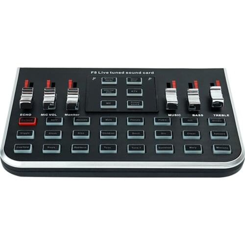 F8 Studio Audio Mixer Microphone Webcast Entertainment Streamer Live Sound Card For Phone Computer 100% Brand New High Quality