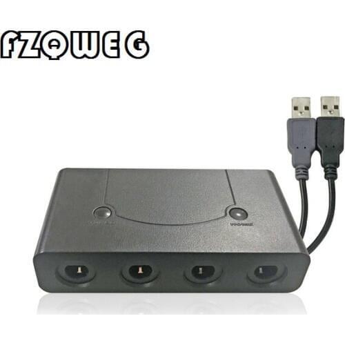 FZQWEG For Game Handle converter 4 Ports GameCube Controller Adapter for Switch for W-i-i U