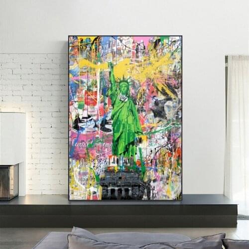 Graffiti Pop Art Statue of Liberty Street Canvas Posters And Prints Wall Art Canvas Paintings for Home Decorative Pictures