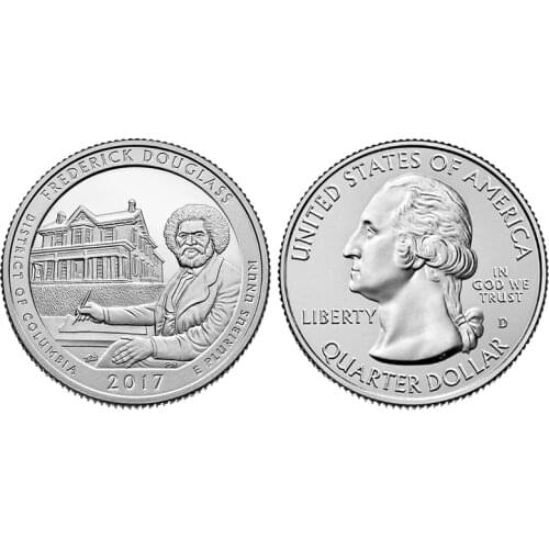 U.S. National Park Coin. 37th. Frederick Douglas Park. 2017 100% Real Original Collection Coins Unc Genuine Coin