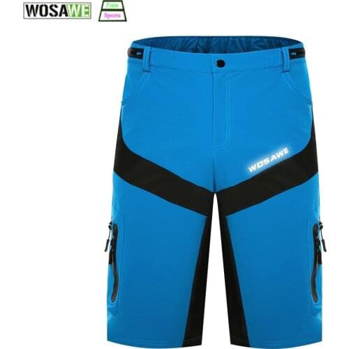 WOSAWE Men Cycling Shorts Outdoor Sports MTB Shorts Multi-Pocket Racing Bike Loose Downhill Shorts Breathable Cycling Underwear
