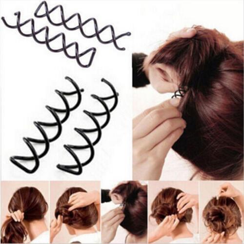 5Pcs Black Color Makeup Tool Kit Spiral Spin Screw Pin Hair Clips Hairpin Twist Barrette Bridal Hair Accessories Plate Made Tool
