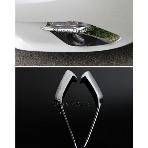 For Mazda 3 BM Axela 2014 2015 2016 Chrome Front Fog Light Lamp Cover Trim Foglight Garnish Strip Bumper Eyebrow Eyelid Molding