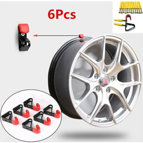 6Sets 13"-22" Car Wheel Rim Wall Hanger Display Hook Slat Metal 35kg W/ Screws Auto Replacement Parts Car Accessories