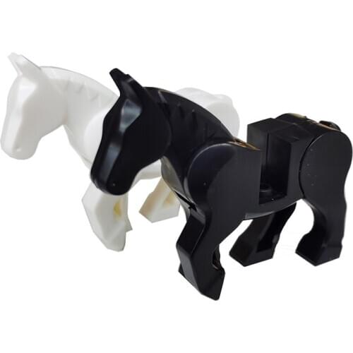 Unprinted Horse For Castle Knight City Like bricklink DIY building block brick assemble particles brickset