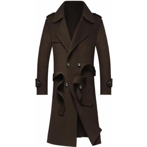 New high quality Mens Long section Casual Woolen Jackets Fur collar Wool Coats New Arrivals Off Men' s 100% Wool Jackets
