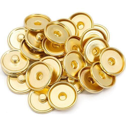 New golden 12MM/18MM/20MM snap buttons 50pcs/lot fit glass cabochon DIY snap button fittings wholesale
