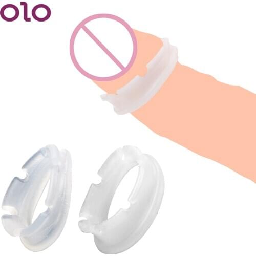 OLO 2pcs Foreskin Resistance Ring Day and Night Tassel Penis Ring Cock Foreskin Correction Glans Delay Trainer Sex Toys for Men