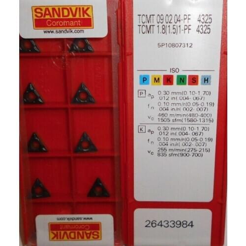 ORIGINAL 10PCS CARBIDE INSERT TCMT090204-PF4325
