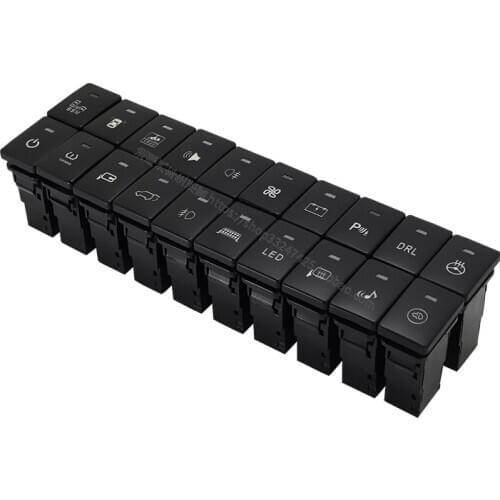 Front Fog Light LED DRL Heating Up Tail Gate Radar Parking Sensor Switch Button with wire for Toyota land cruiser 07-20