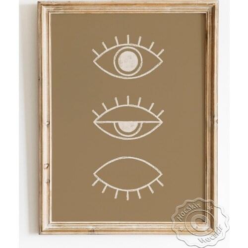 Blink Process Poster, Closing Eye Eyelash Art Prints, Abstract Modern Canvas Painting, Minimalism Bohemia Wall Art Home Decor