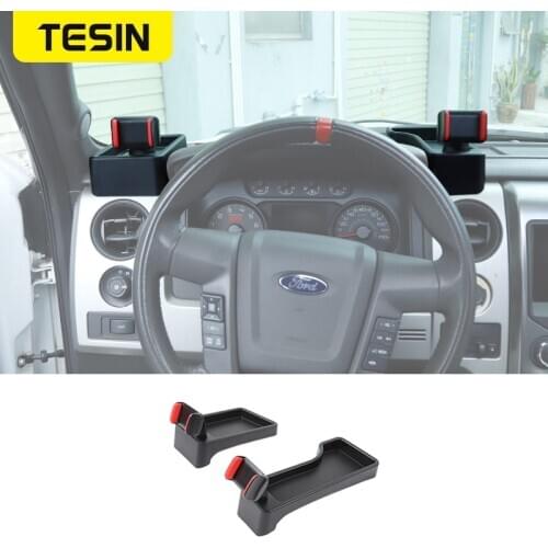 TESIN GPS Stand For Ford F150 Raptor 2009-2014 Car Dashboard Storage Box Mobile Phone Tablet Holder for Ford F150 Accessories