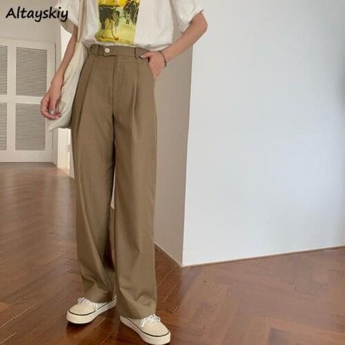 Casual Pants 3 Colors Minimalist Elegant Large Size Loose Ulzzang Cozy New Spring Solid All-match Comfortable Trousers Trendy