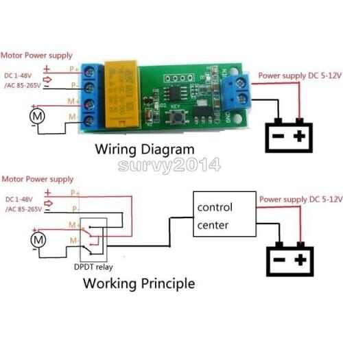 5V-12V DPDT Control Reversing Polarity Relay Motor CW CCW MCU Delay Timer Module