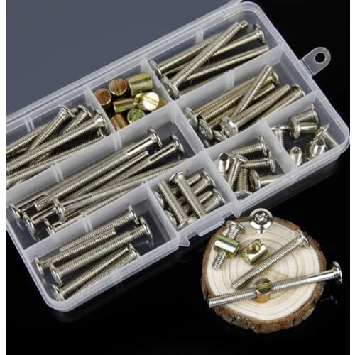 58pcs furniture cabinet, wooden bed cross inverted screw, furniture hardware fittings, hammer nut nut set M6