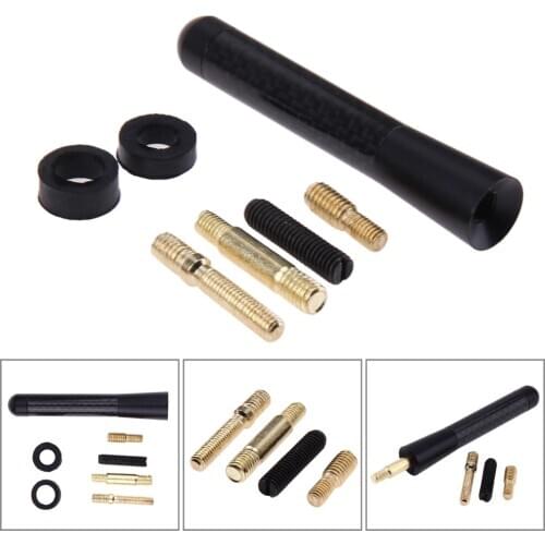 8cm Mini Universal Carbon Fiber Car Roof Radio Aerial FM Short Antenna Aerials Enhanced Signal Accessories For Ford Focus 2 3