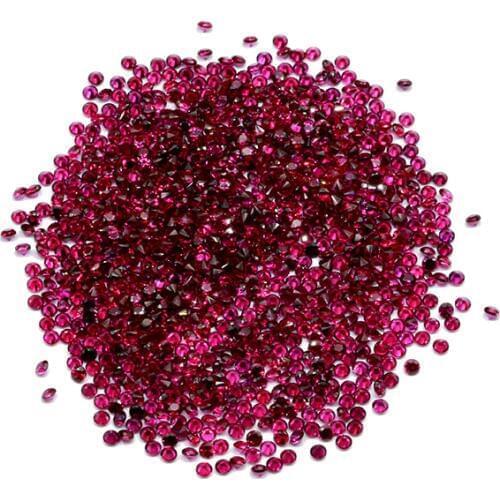 0.8mm to 2mm 8# red color artifical ruby round shape corundum 500pcs per bag