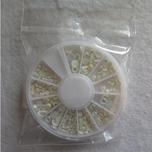 1PC OD-153 3D 2/3/4/5mm High Quality White AB Pearl Nail Art Decoration