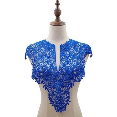 1pc Polyester Big V Neck 12Colors Lace Collar Fabric DIY Handmade Wedding Dress Collar Lace For Sewing Supplies Crafts New