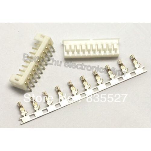 100pcs/lot PH2.0-10P 10PIN terminal block 2.0MM pitch connector : plug + plastic bending needle socket + terminal