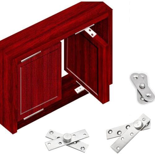 2 to 10PCs 201 Stainless Steel 360 Degree Rotating Hinge Shift Closet Up and Down Doors Pivot Hinge Drop Shipping Box with Screw