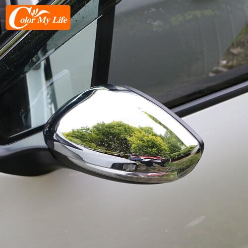 2Pcs/Set ABS Side Car Rearview Mirror Cover Strips for Peugeot 208 2015 - 2019 Rear View Mirror Covers Protection Sequins Trim