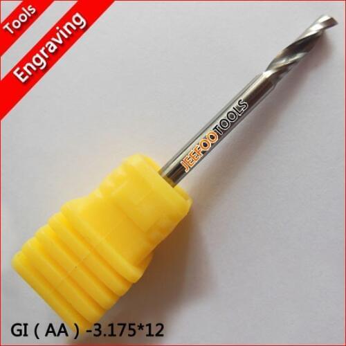 3.175*12 mm One Flute Carbide Milling Tools, Router Bits, CNC Engraving Bits on Acrylic AA Series