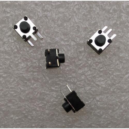 Black 4.5X4.5X4.5mm 3pin DIP lateral Tactile Tact Mini Push Button Switch Micro Switch Momentary 100pcs/lot