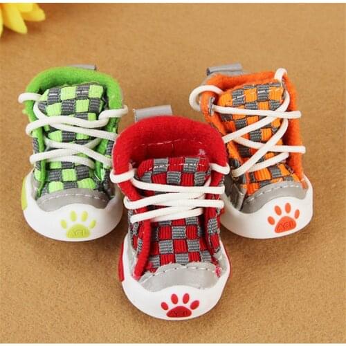 4pcs Winter Dog Pet Shoes Anti-slip Snow Boots for Small Dogs Thick Cat Puppy Shoes Socks Pet Boots for Chihuahua Yorkshire