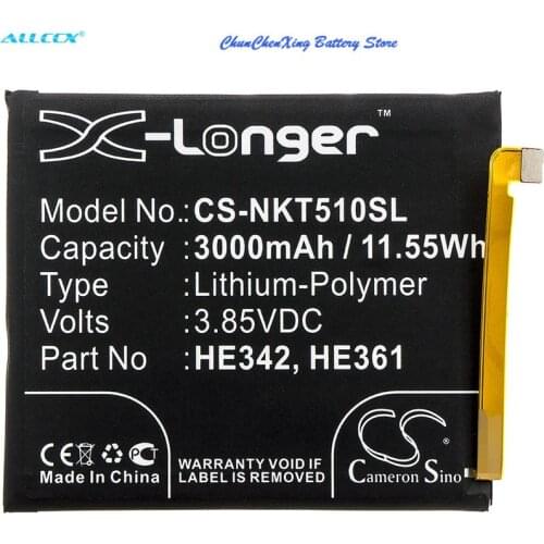 Cameron Sino 3000mAh Battery HE342,HE361 for Nokia 5.1 Plus, Nokia 6.1 Plus, X5. TA-1109, X6 2018