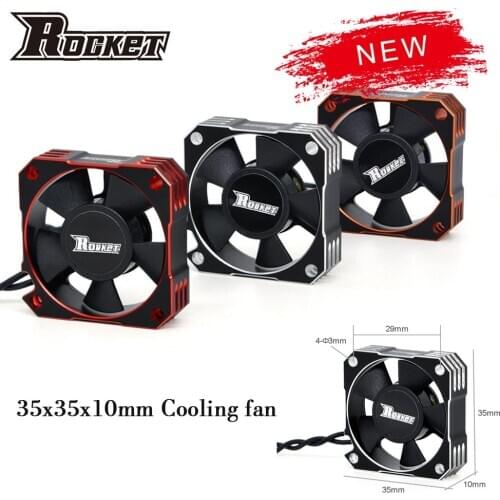 Rocket 3510 35mm Aluminum Motor Cooling Fan 8.5V/21000RPM for 1/10 1/12 1/8 RC Car Sensored Brushless Motor