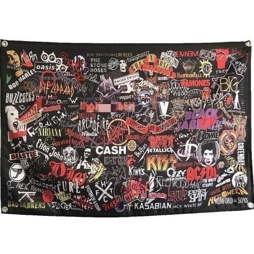 Large Music Illustrated Rock Hip Hop Reggae Posters Wall Stickers High Grade Canvas Art Four Holes Banners & Flags Home Decor y8